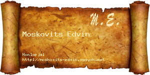 Moskovits Edvin névjegykártya